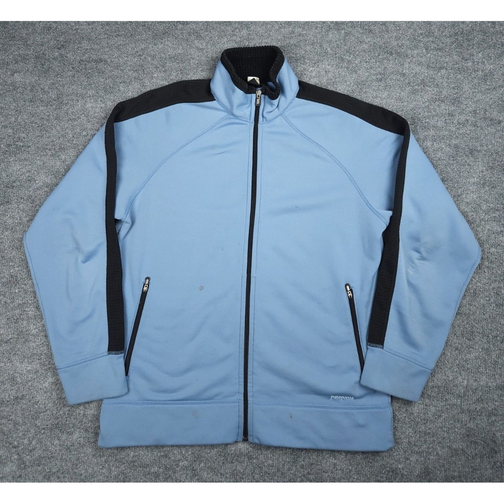 Vintage Patagonia Fleece‎ CHAS Jacket Men's Large Blue Full Zip *Stains 20855